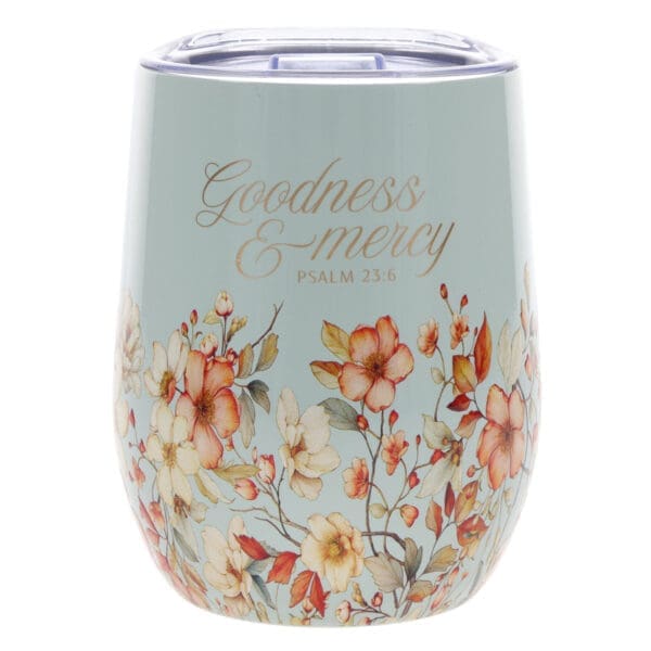Goodness and Mercy Stainless Steel Travel Mug - Image 1