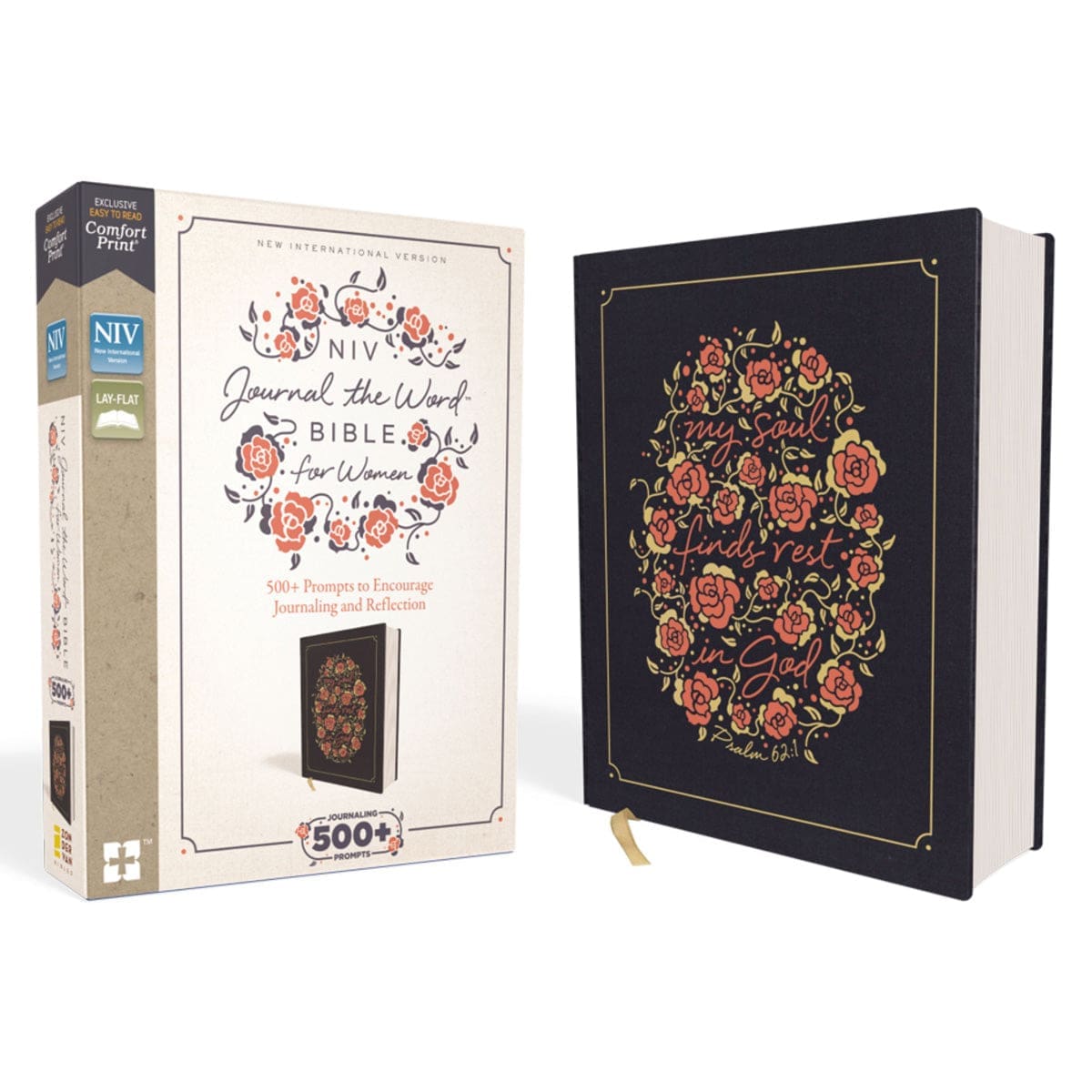 9780310450764_feature1 NIV Navy Hardcover Cloth Journal the Word Bible for Women Red Letter Comfort Print - Image 3