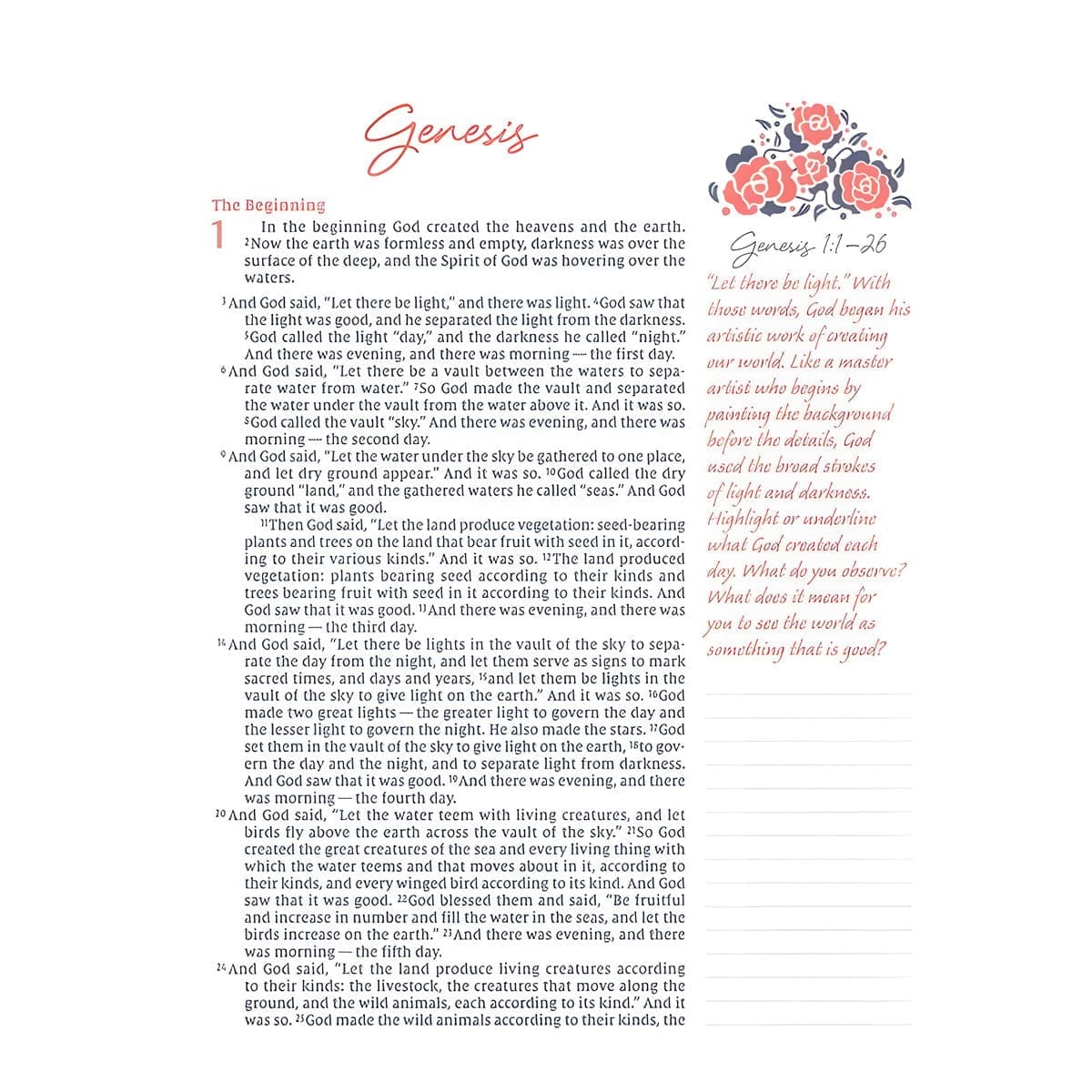 9780310450764_feature2 NIV Navy Hardcover Cloth Journal the Word Bible for Women Red Letter Comfort Print - Image 4