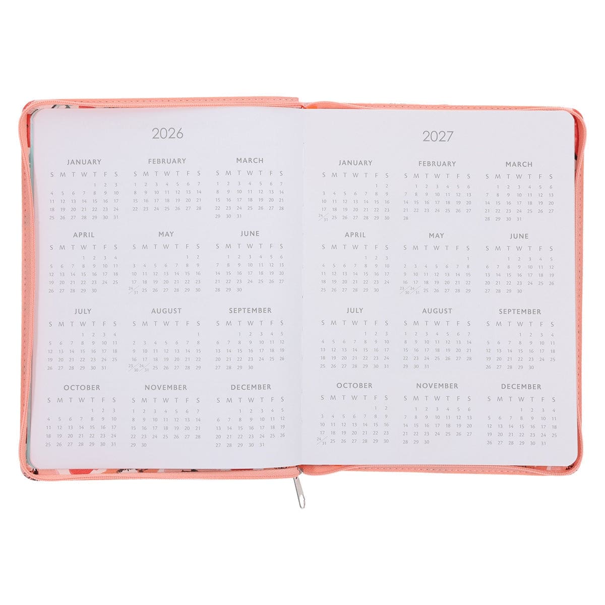 9780638003758_feature2 2026 Diary - 18-Month Planner for Women - Walk by Faith Not by Sight - Faux Leather with Zip - Image 9