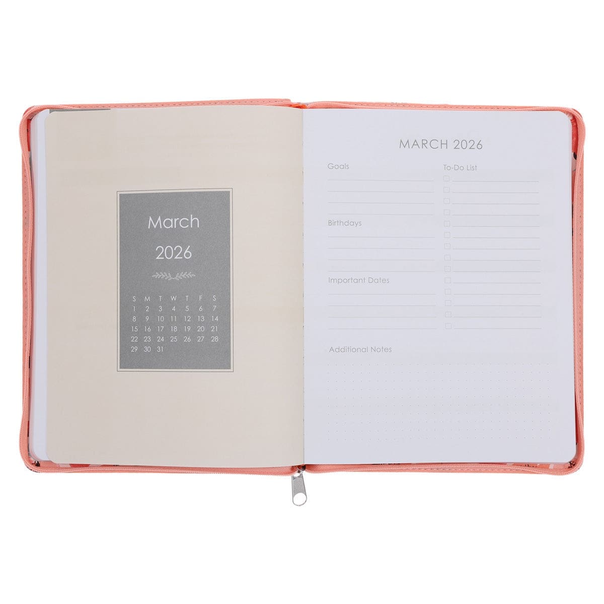 9780638003758_feature3 2026 Diary - 18-Month Planner for Women - Walk by Faith Not by Sight - Faux Leather with Zip - Image 10