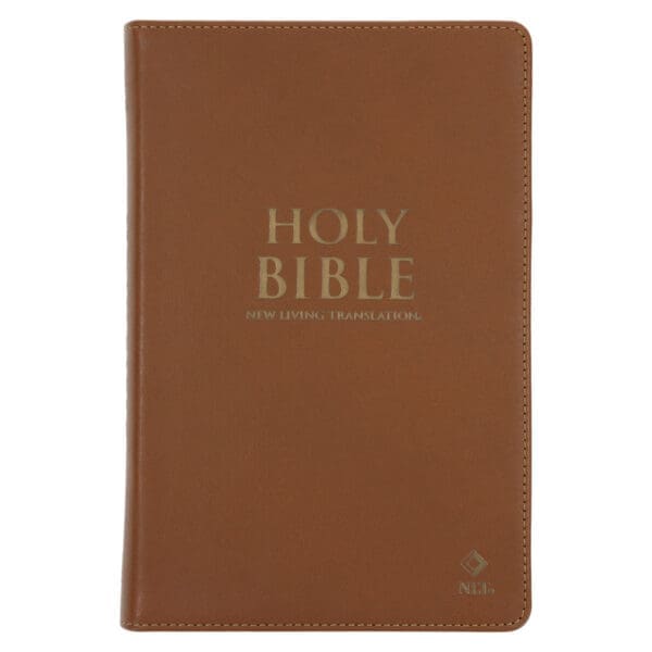 NLT Tan Genuine Leather Flexcover Standard Bible with Indexing Tabs - Image 1