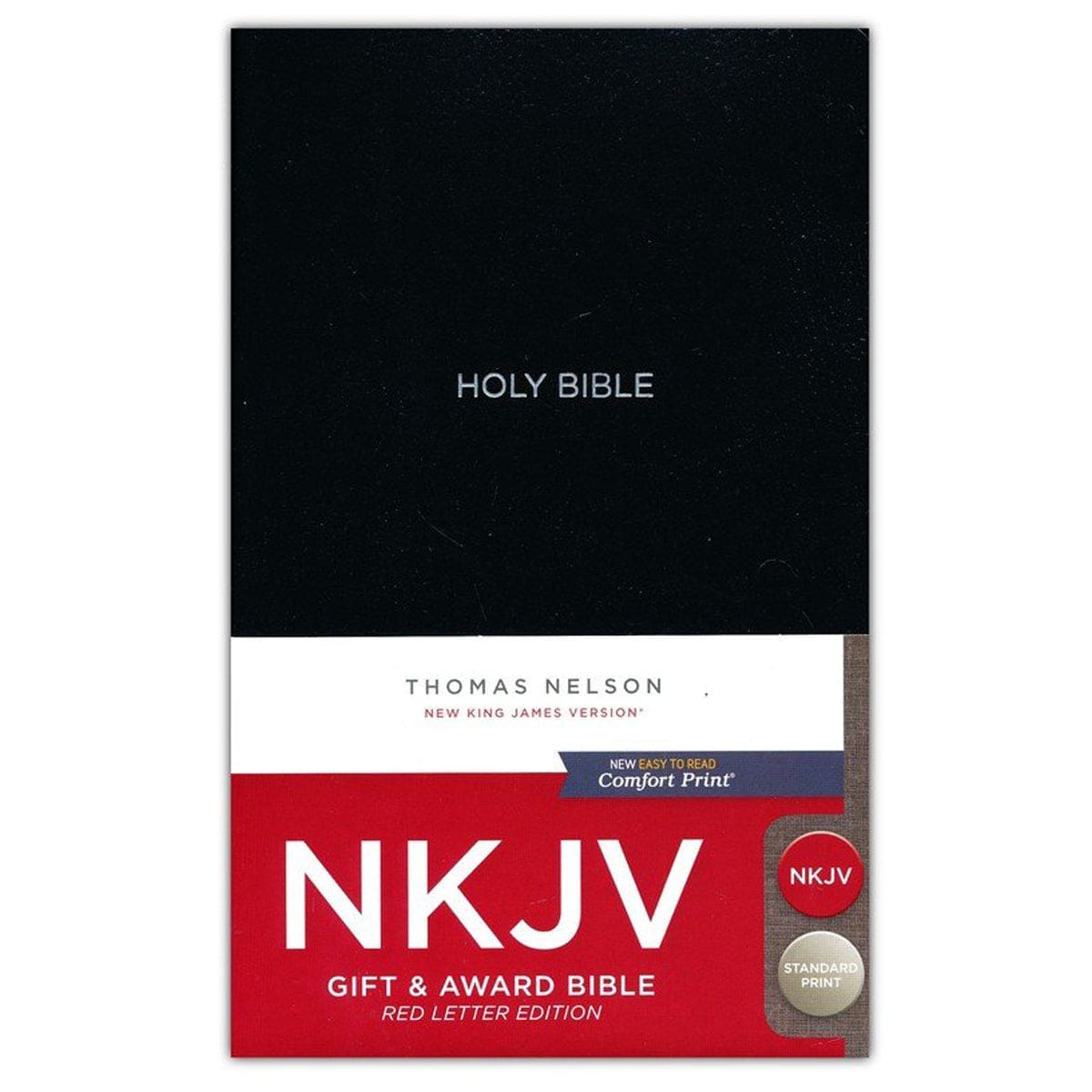 9780718074791_front NKJV Black Imitation Leather Gift & Award Bible Red Letter Comfort Print - Image 1
