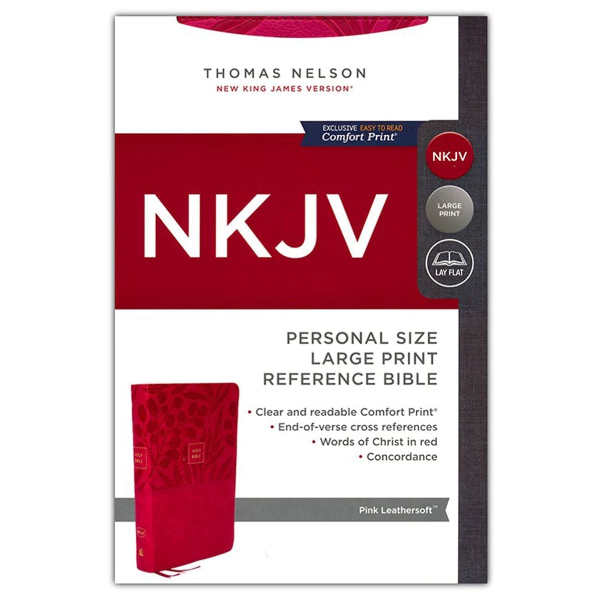 9780785233633_feature1 NKJV Pink Faux Leather Personal Size End Of Verse Reference Bible Large Print Comfort Print - Image 3