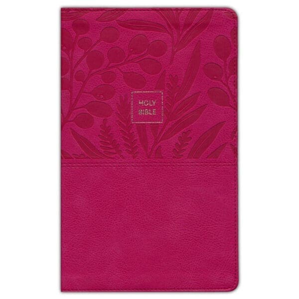 NKJV Pink Faux Leather Personal Size End Of Verse Reference Bible Large Print Comfort Print - Image 1