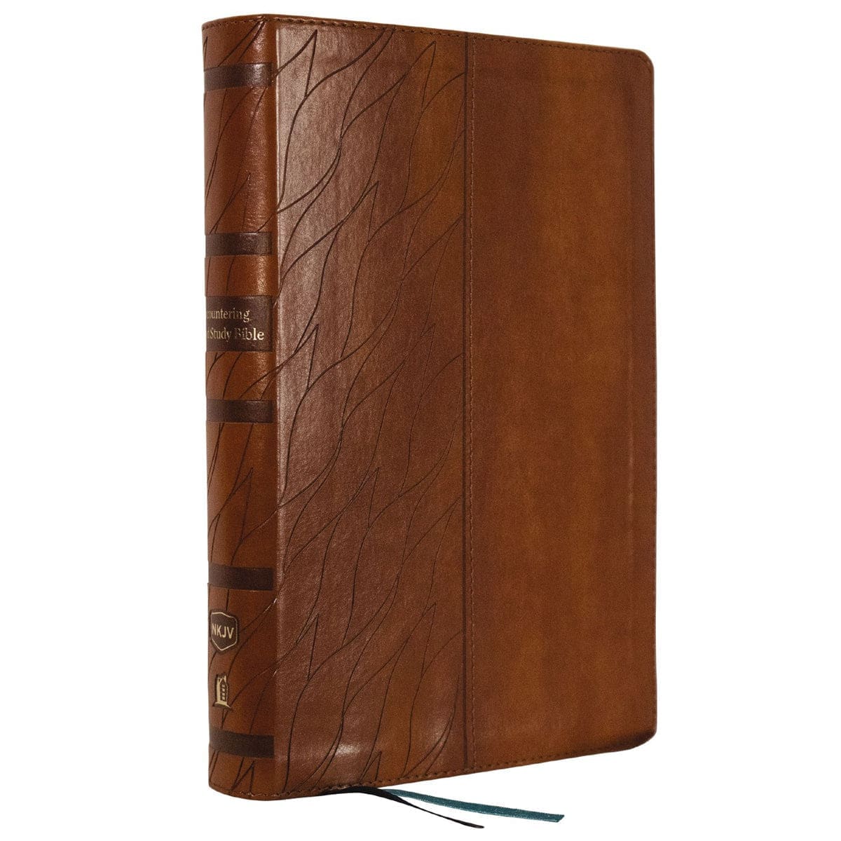 9780785267010_front NKJV Brown Imitation Leather Encountering God Study Bible Index Comfort Print - Image 1