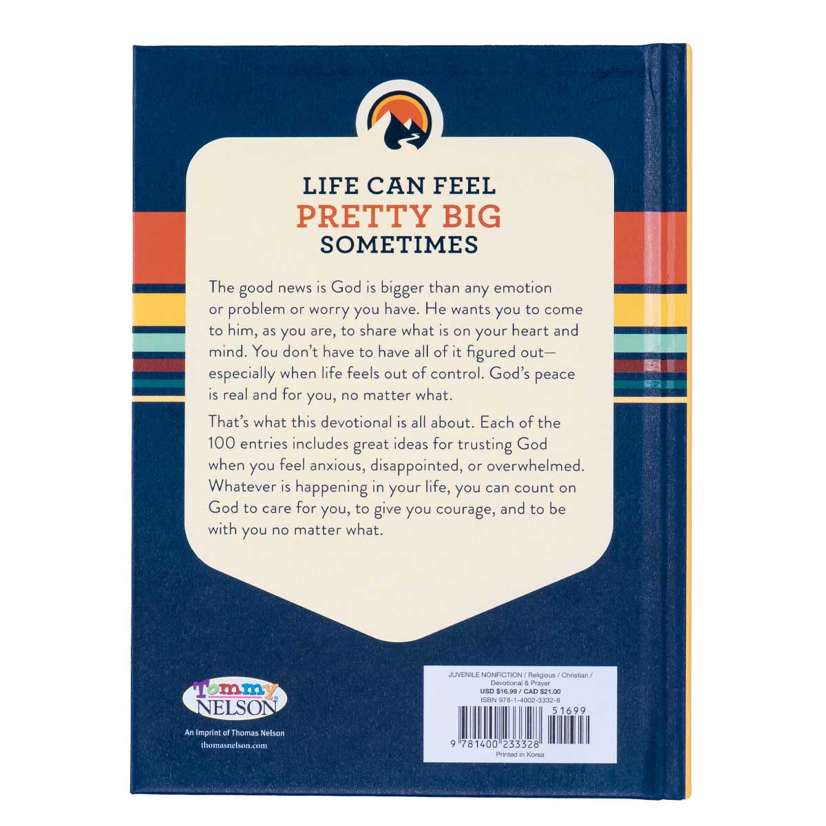 9781400233328_back You Can Count On God: 100 Devotions For Kids (Hardcover) - Image 2