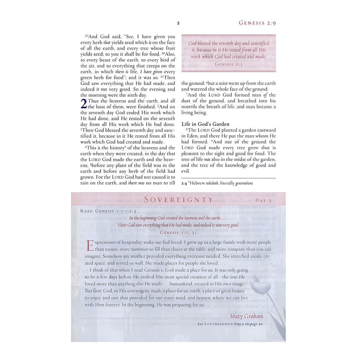 9781418548506_feature2 NKJV Purple Imitation Leather Women of Faith Devotional Bible - Image 3