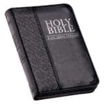 KJV Black Faux Leather Mini Pocket Edition Bible Red Letter With Zip - Image 38