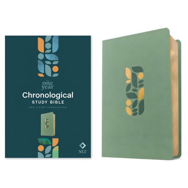NLT Sage Green Mosaic Imitation Leather One Year Chronological Study Bible - Image 3