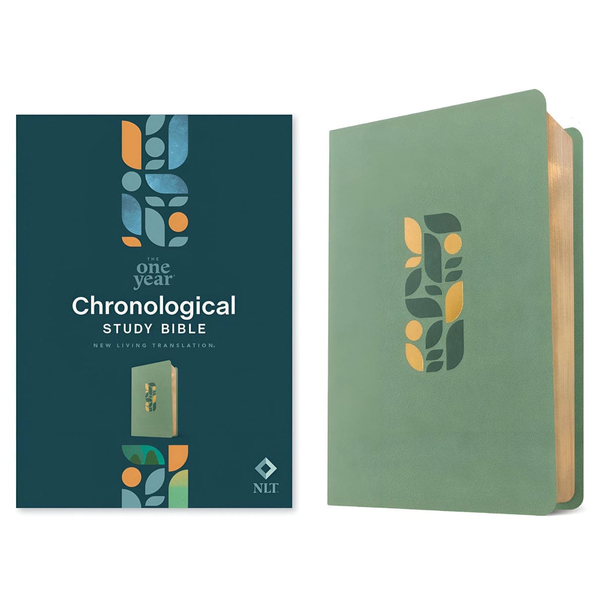 9781496485601_feature2 NLT Sage Green Mosaic Imitation Leather One Year Chronological Study Bible - Image 3