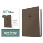 NLT Star Cross Taupe Imitation Leather Premium Gift Bible Red Letter - Image 6