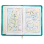 KJV Teal Floral Faux Leather Flexcover Deluxe Gift Bible With Zip - Image 38