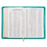 KJV Teal Floral Faux Leather Flexcover Deluxe Gift Bible With Zip - Image 40