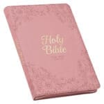 KJV Pink Floral Faux Leather Flexcover Deluxe Gift Bible With Zip - Image 8