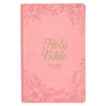 KJV Pink Floral Faux Leather Flexcover Deluxe Gift Bible With Zip - Image 6