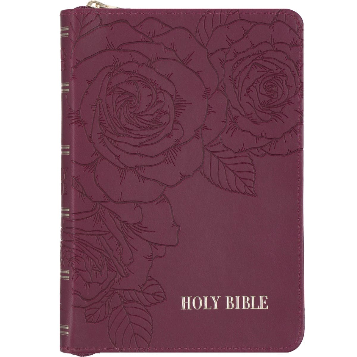 9781639526727_front KJV Merlot Faux Leather Compact Bible with Zip - Image 1