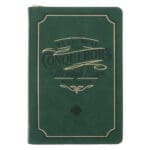 We Are More than Conquerors Through Him Who Loved Us Green Faux Leather Journal with Zipped Closure - Image 9