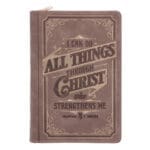 I Can Do All Things Through Christ Who Strengthens Me Faux Leather Journal with Zipped Closure - Image 3