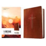 The Message Dark Brown Gold Cross Imitation Leather Deluxe Gift Bible - Image 4