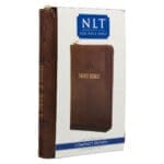 NLT Brown Faux Leather Flexcover Compact Bible With Zip - Image 37