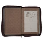 NLT Brown Faux Leather Flexcover Compact Bible With Zip - Image 39