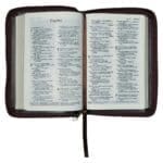 NLT Brown Faux Leather Flexcover Compact Bible With Zip - Image 40