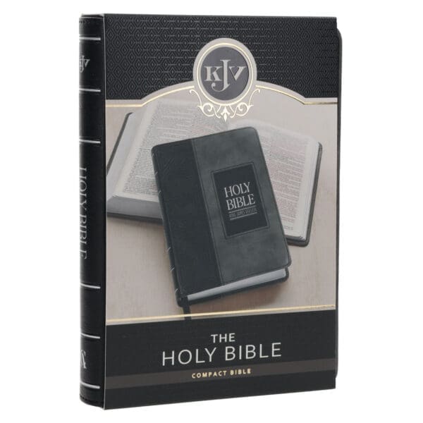 KJV Black and Grey Faux Leather Compact Bible - Image 2