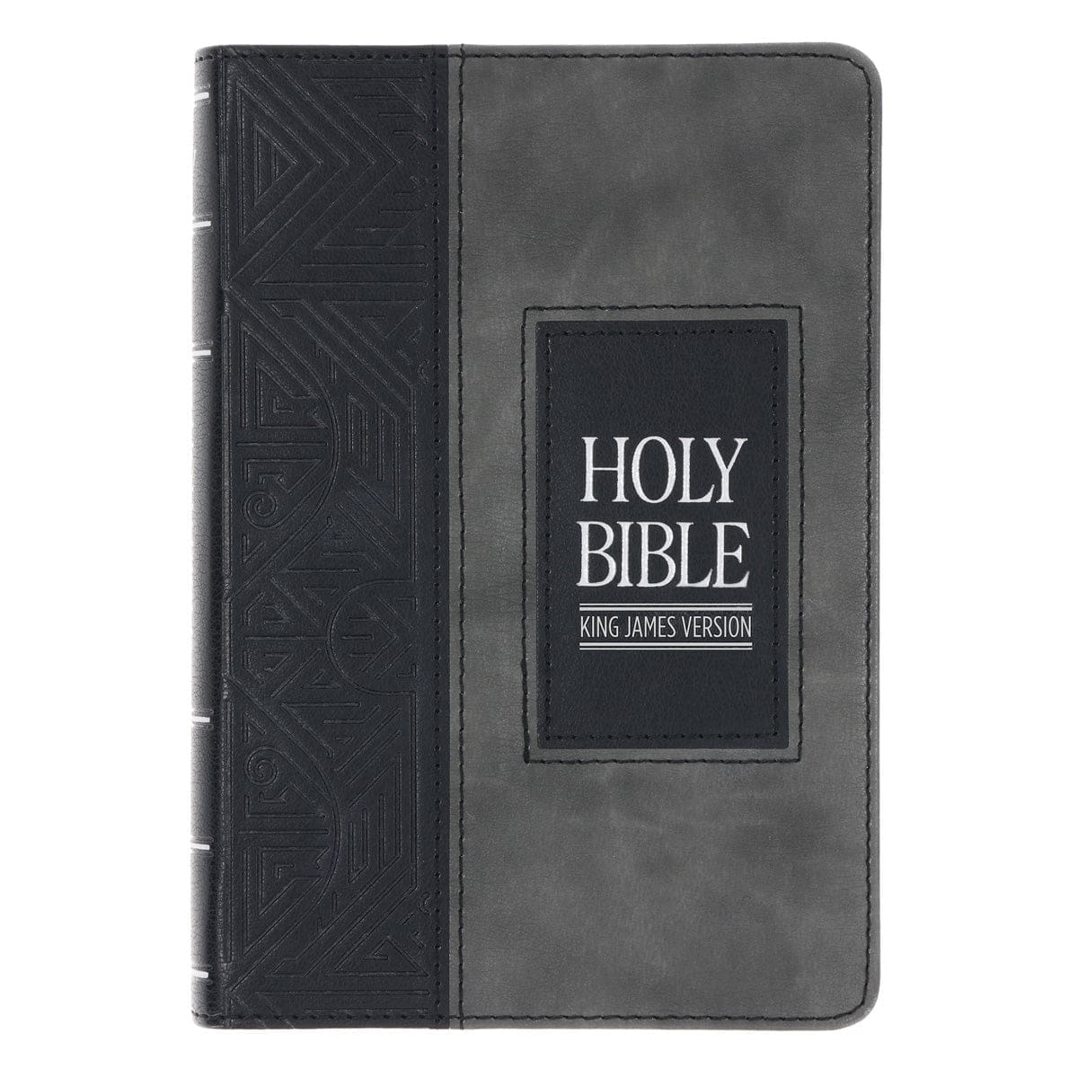 9798896780212_front_d15a62d6-6dec-4873-8d10-61001dfc2c72 KJV Black and Grey Faux Leather Compact Bible - Image 1
