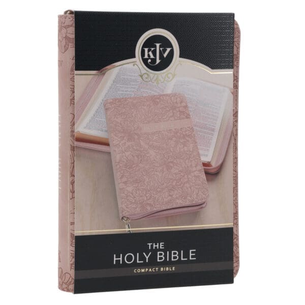 KJV Dusty Pink Faux Leather Compact Bible with Zip - Image 2