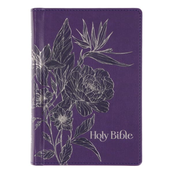 KJV Purple Hardcover Faux Leather Compact Bible - Image 1