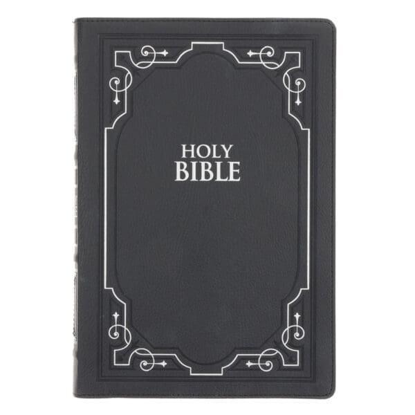 KJV Black Frame Faux Leather Thinline Large Print Bible - Image 1