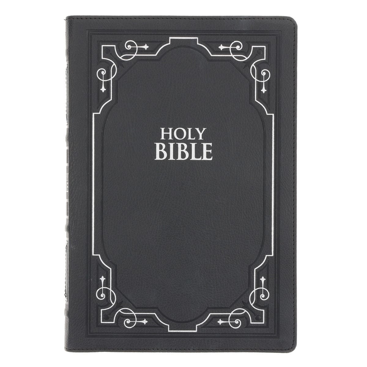 9798896780328_front KJV Black Frame Faux Leather Thinline Large Print Bible - Image 1