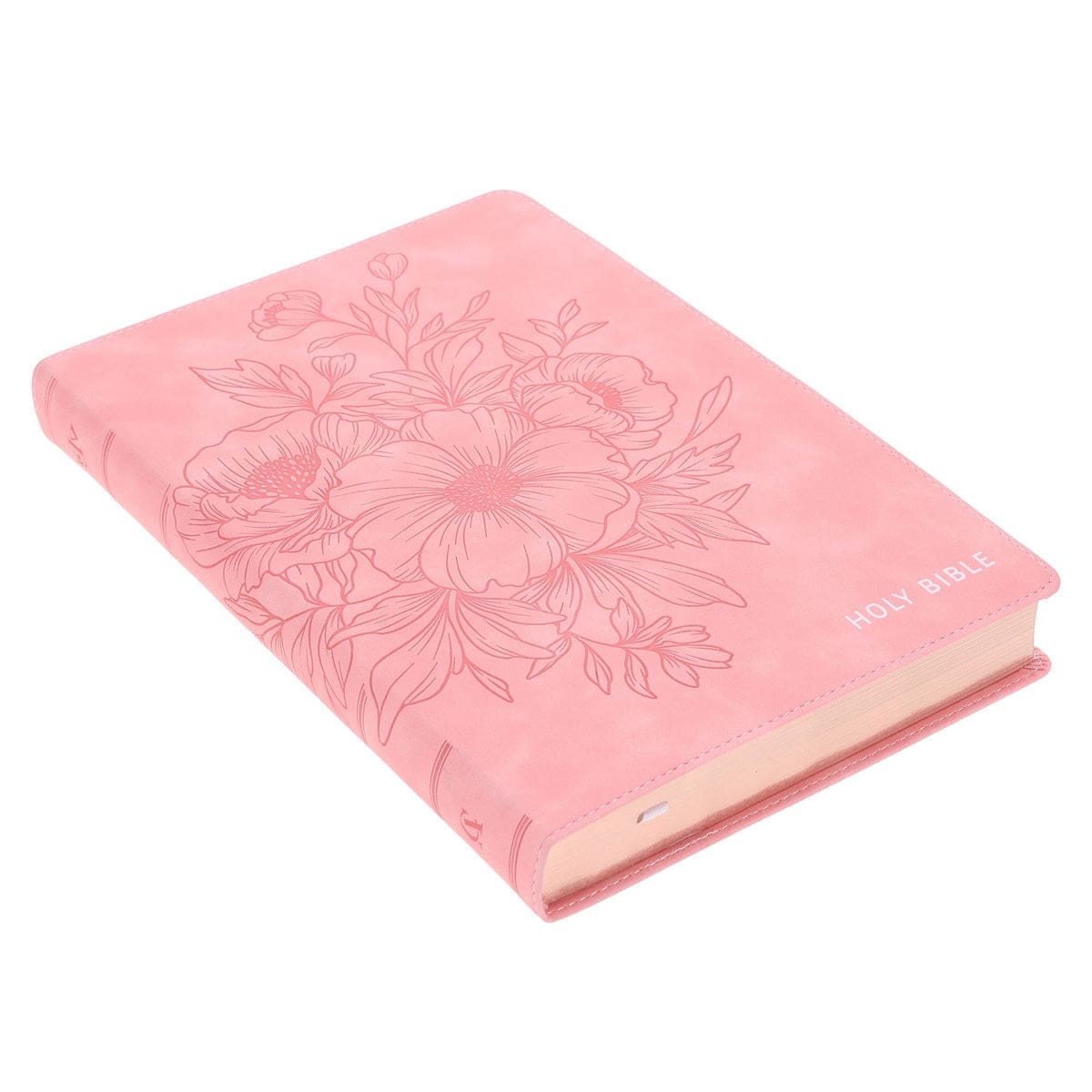 9798896780335_feature1 KJV Ballet Pink Faux Leather Thinline Large Print Bible - Image 2