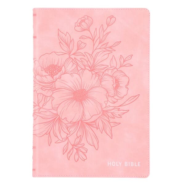 KJV Ballet Pink Faux Leather Thinline Large Print Bible - Image 1