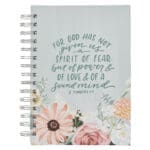 For God Has Not Given Us a Spirit of Fear Floral Hardcover Wirebound Journal - Image 2