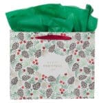 Merry Christmas Landscape Gift Bag with Plaid Gift Tag - Image 8