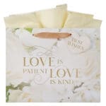 Mr. and Mrs. - Love Is Patient Love Is Kind Large Landscape Gift Bag with Gift Tag - Image 9