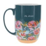Be Still & Know Floral Teal Green Ceramic Mug - Image 20