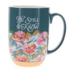 Be Still & Know Floral Teal Green Ceramic Mug - Image 19