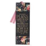 For I Know the Plans I Have For You Black Faux Leather Bookmark - Image 7