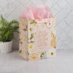 She Is Clothed with Strength and Dignity Portrait Gift Bag with Gift Tag - Image 2