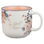 Be Still and Know Floral Ceramic Mug with Peach Interior - Image 7