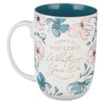 Commit to the Lord Whatever You Do Ceramic Mug with Teal Interior - Image 17
