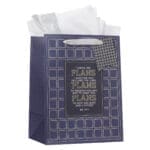 I Know the Plans Grid Navy Portrait Gift Bag with Gift Tag - Image 4