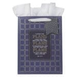 I Know the Plans Grid Navy Portrait Gift Bag with Gift Tag - Image 2