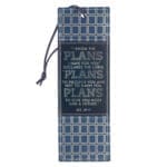 I Know the Plans I Have for You Blue Grid Faux Leather Bookmark - Image 3