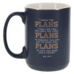 I Know the Plans I Have for You Blue Ceramic Mug - Image 3