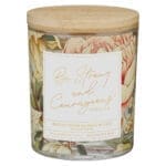 Be Strong and Courageous Eucalyptus Sandalwood Scented Candle with Bamboo Lid - Image 2