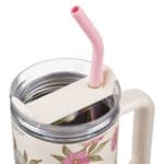 He Has Made Everything Beautiful Ivory Large Stainless Steel Mug with Handle and Straw - Image 6